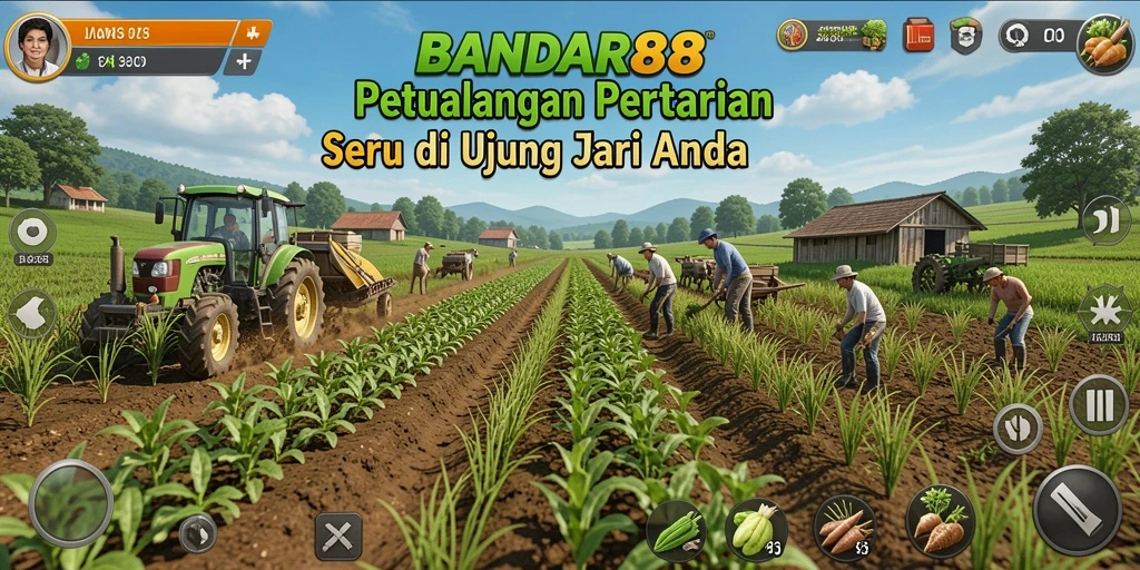 Screenshot gameplay BANDAR88 menampilkan petualangan pertanian yang menarik dan interaktif.