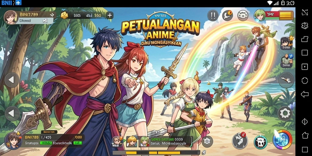 Tampilan gameplay BNI789 yang memukau dan penuh aksi anime.
