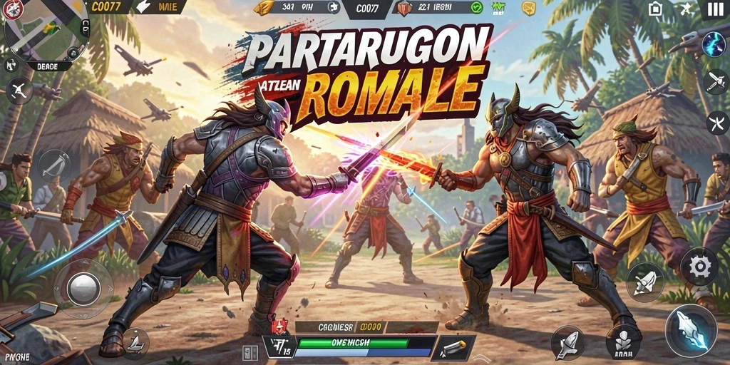 Gameplay seru dari C0077 dalam suasana Battle Royale.