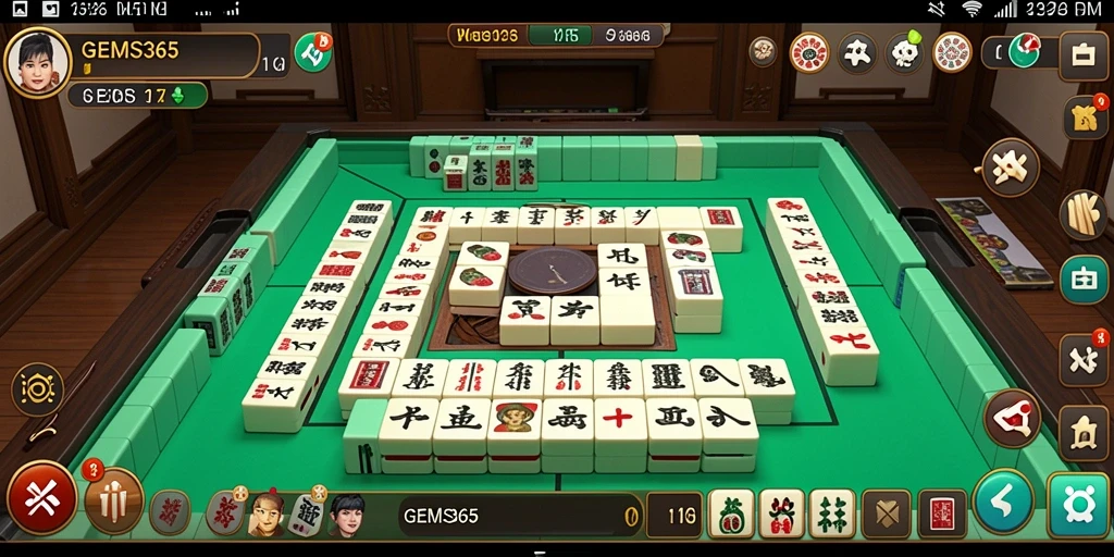 Gameplay Mahjong seru dan menantang dalam GEMS365.