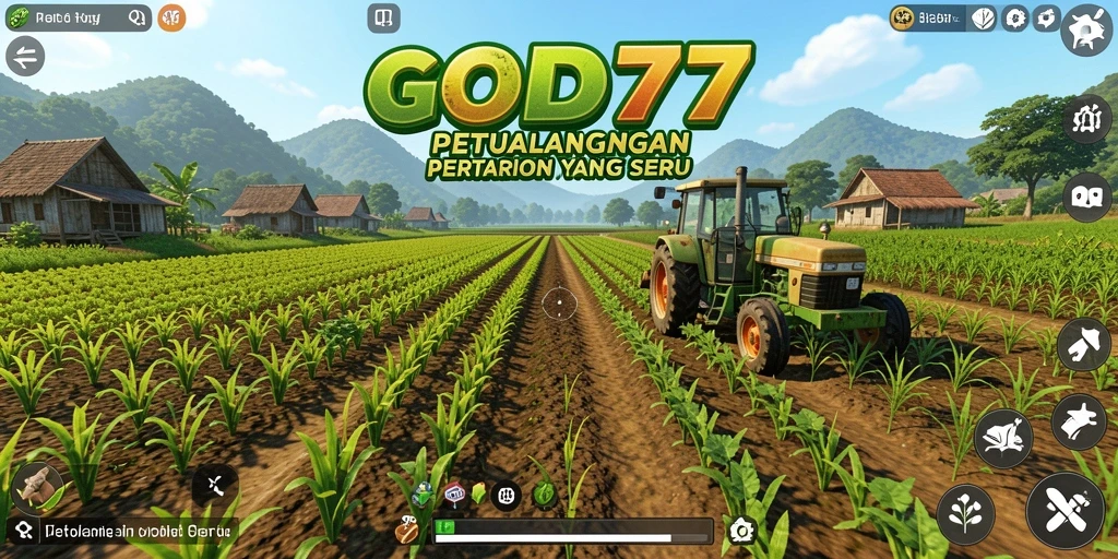 Screenshot utama GOD77 menampilkan gameplay pertanian yang seru dan mengasyikkan.