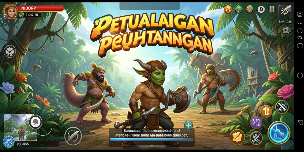 Screenshot gameplay INDORP yang menampilkan aksi penuh petualangan.