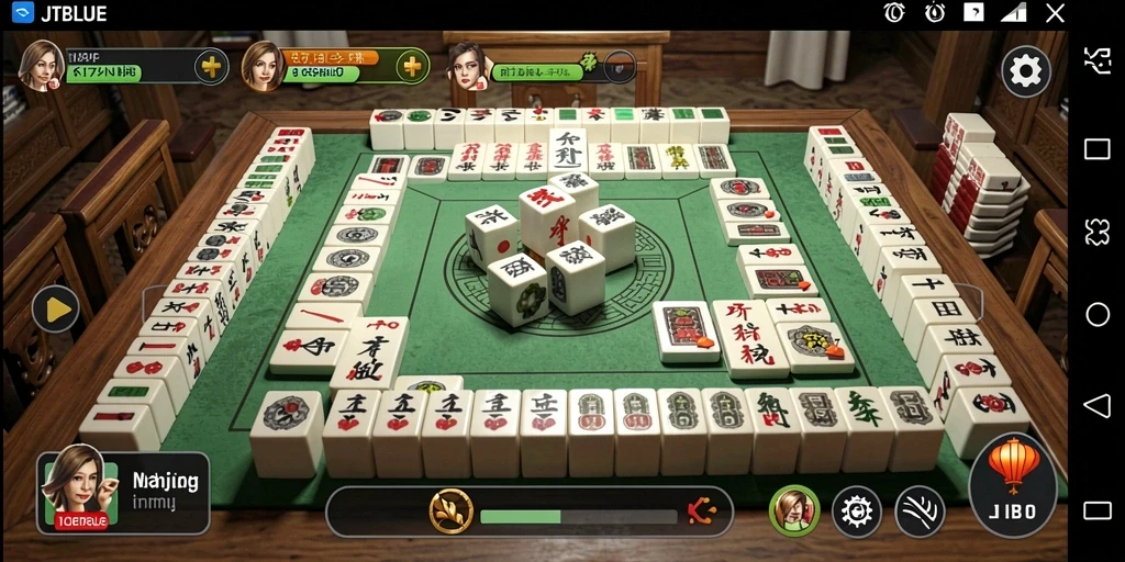 Tampilan strategis permainan Mahjong yang mendebarkan di JTBLUE.