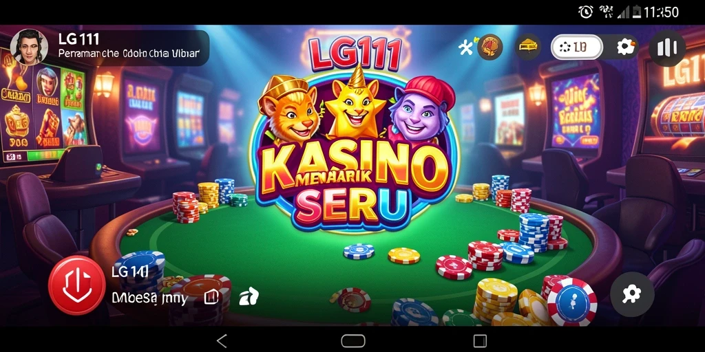 Screenshot gameplay utama LG111 menunjukkan keseruan permainan kasino.