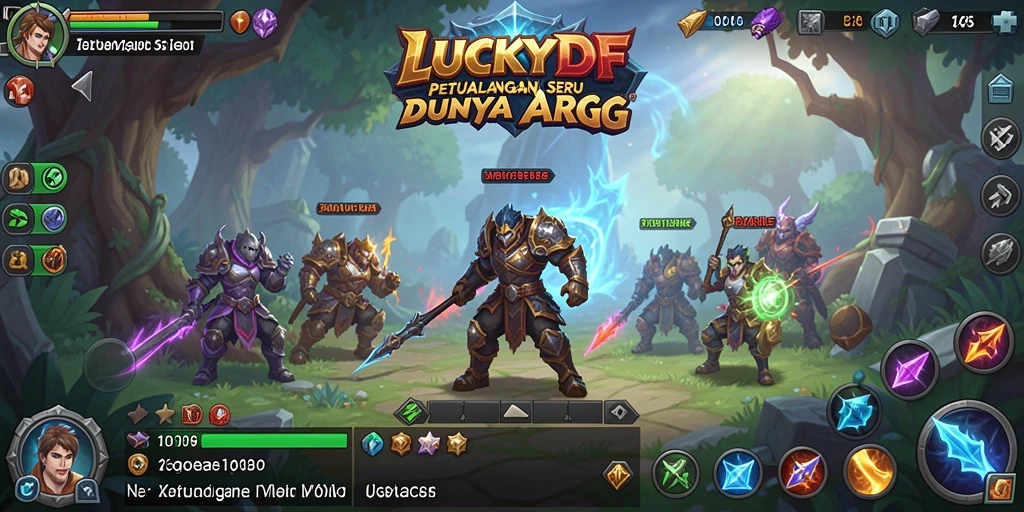 Screenshot LUCKYDF menampilkan aksi seru dalam pertarungan ARPG.