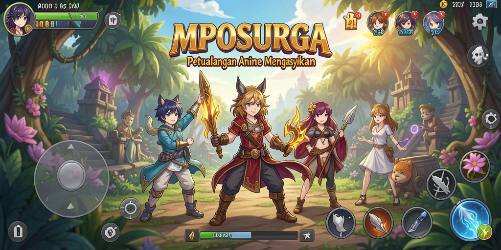 Tampilan gameplay MPOSURGA yang menakjubkan dan penuh aksi.