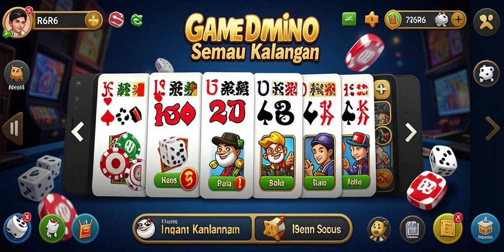 Tampilan gameplay seru di R6R6, permainan domino yang menarik.