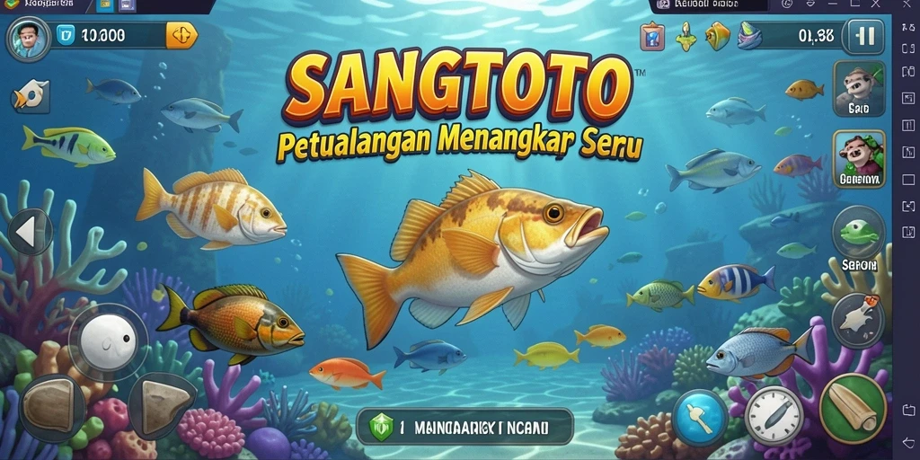 Screenshot gameplay SANGTOTO yang menampilkan aksi memancing seru.
