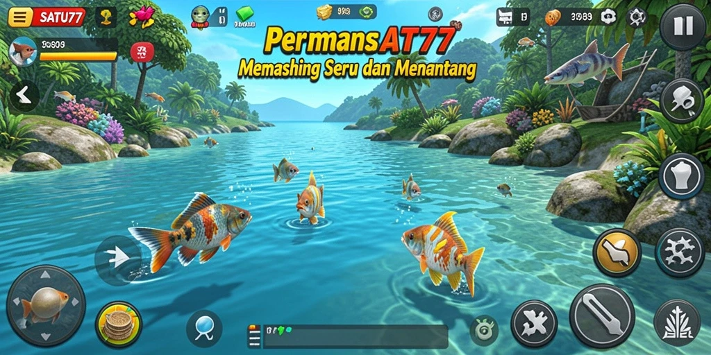 Tampilan gameplay SATU77 yang menampilkan aksi memancing seru.