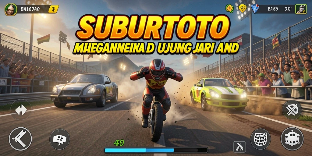Tangkapan layar SUBURTOTO menampilkan aksi balapan yang mendebarkan.