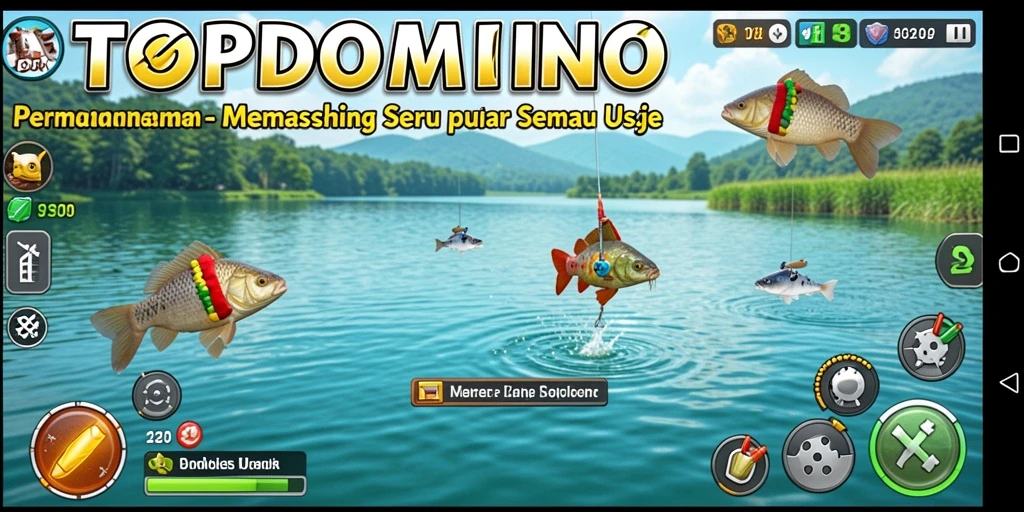 Tampilan gameplay TOPDOMINO yang menawan dan interaktif saat memancing.